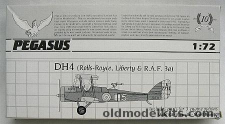 Pegasus 1/72 DH4 (DH-4) Rolls-Royce / Liberty / R.A.F. 3A, 4009 plastic model kit